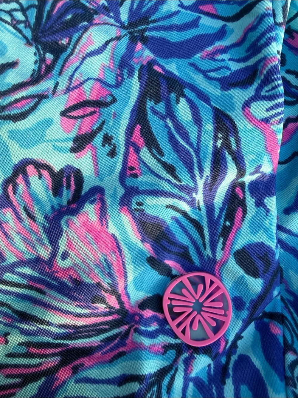 Lilly Pulitzer Luxletic Skort XL Blue Pink Tropical Floral Built-In Shorts - Picture 5 of 5